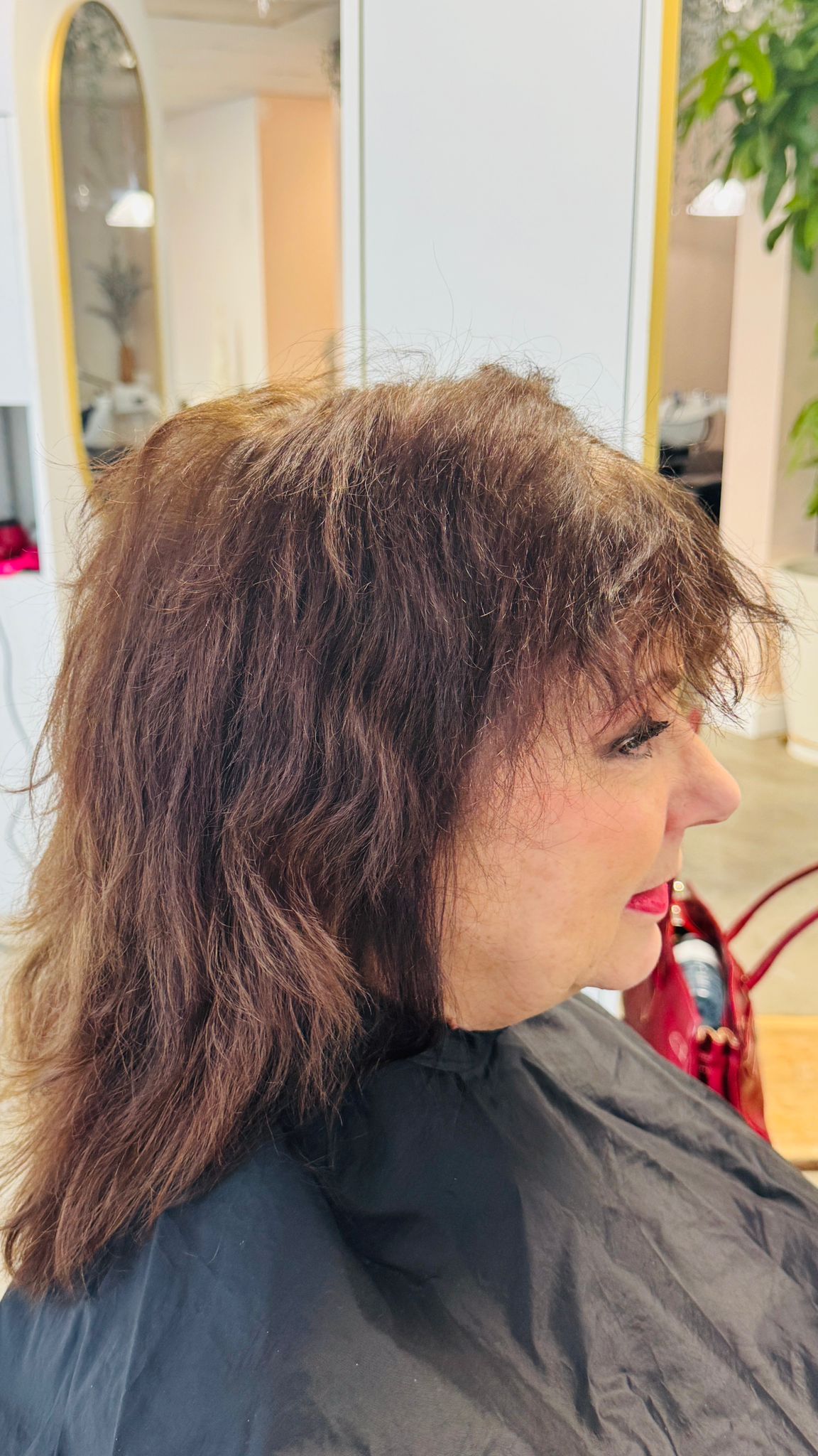 Before full hair color treatment — faded brown hair at HB Beauty salon in Waterloo, Ontario