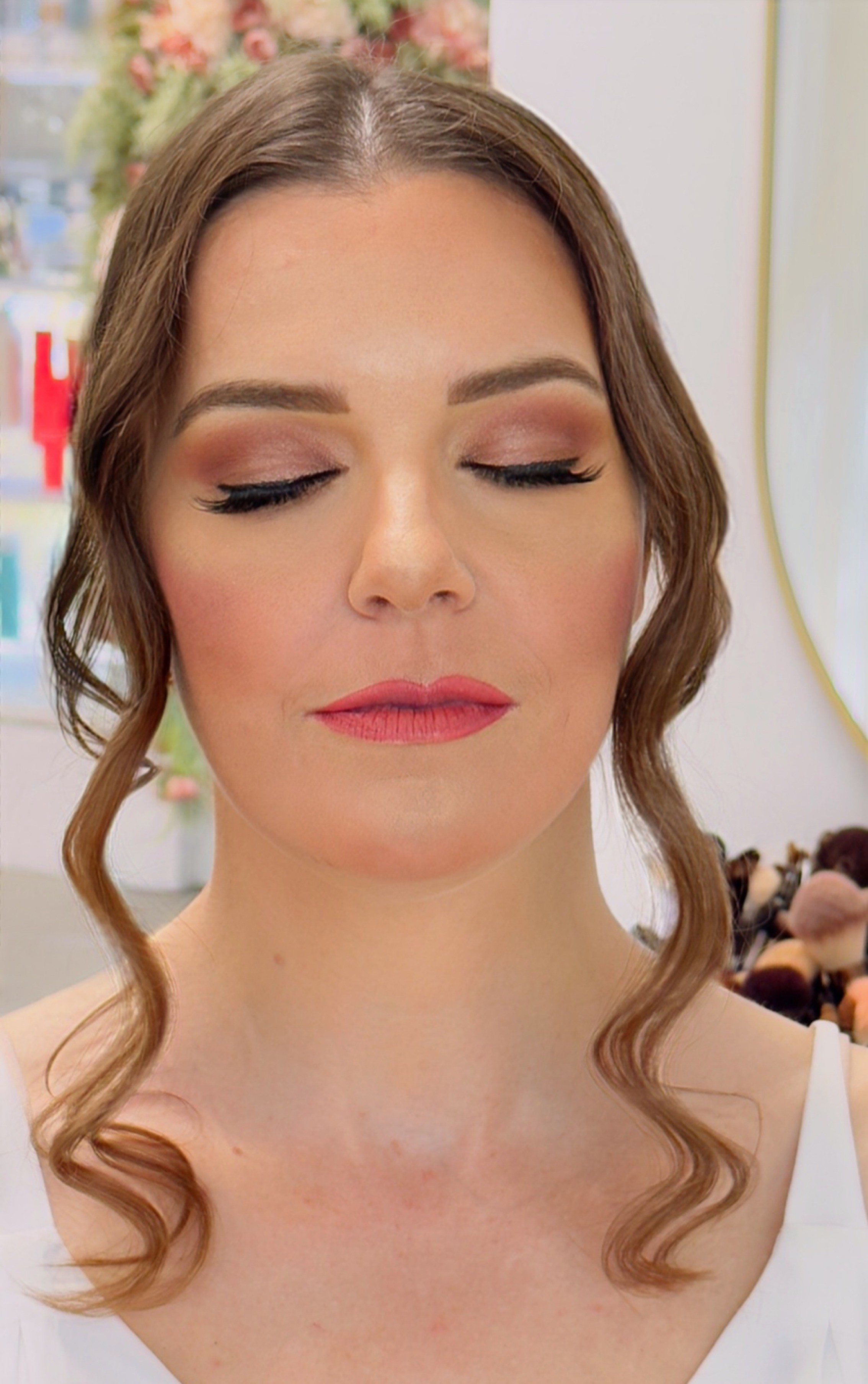 Professional bridesmaid makeup artistry showcasing elegant makeup design