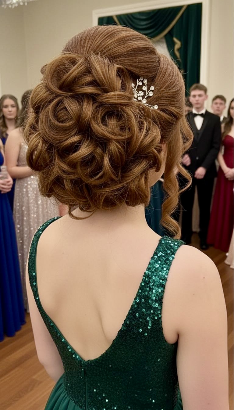 Textured Curled Updo by HB Beauty in Waterloo