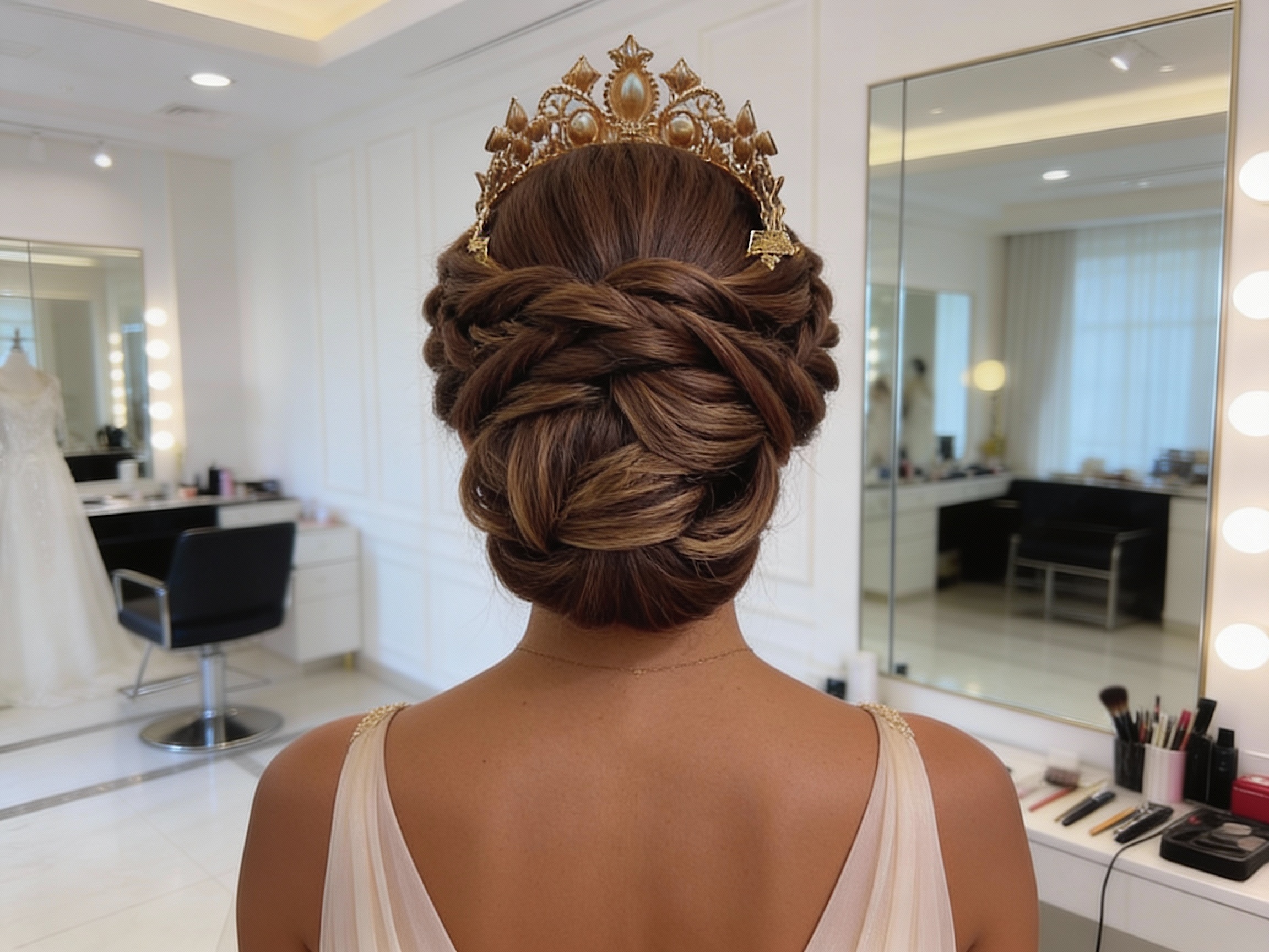 Professional hair updo styling for weddings and events in Kitchener-Waterloo by HB Beauty
